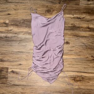 Lavender Ruched Slip Dress